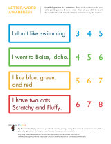 Preschool and kindergarten printable worksheets on Identifying words in a sentence